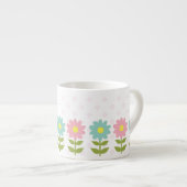 Piink und blaue Frühlings-Blumen Espressotasse (Vorderseite Rechts)