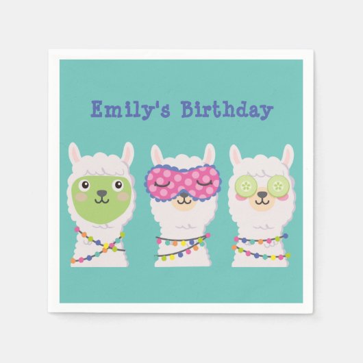 Pijama-Party, Lama-Pijama-Gastgeschenk Serviette (Vorderseite)