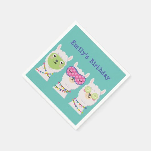 Pijama-Party, Lama-Pijama-Gastgeschenk Serviette (Ecke)