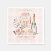 Pijamas und Prosecco-Junggeselinnen-Abschied Serviette (Vorderseite)