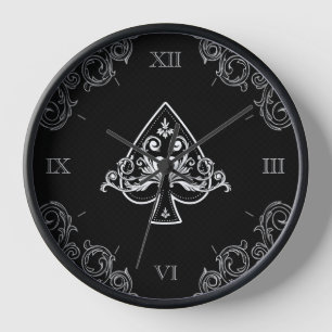 Pik-Ass Black Casino Uhr