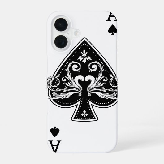 Pik-Ass iPhone 16 Hülle (Rückseite)