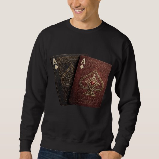Pik-Ass-Spielkarten-Grafik-Sweatshirt Sweatshirt (Vorderseite)