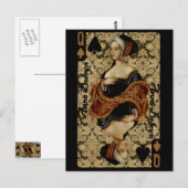 Pik-Dame Postkarte (Vorne/Hinten)