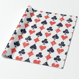 Pik, Karo, Herz, Kreuz-Muster Geschenkpapier