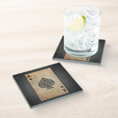 Pik-Kissen Glasuntersetzer (Schrägansicht)