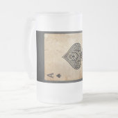 Pik-Kissen Mattglas Bierglas (Vorderseite Links)