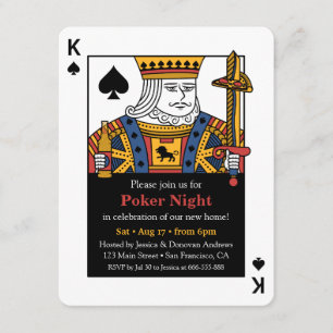 Pik-König Poker Nacht Einweihungsparty Einladung