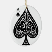 Pik, Spielkarte, Poker, Blackjack Keramik Ornament (Rechts)