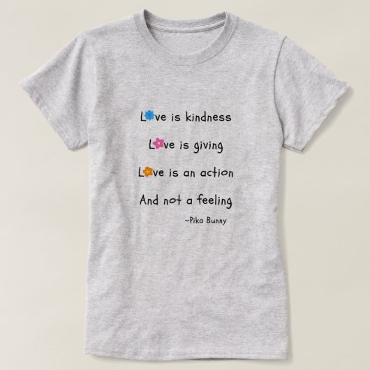 Pika Häschen-Liebe und Güte-T - Shirt (Design vorne)