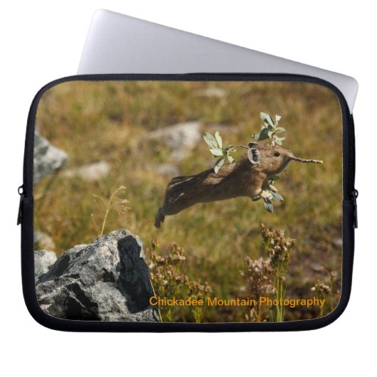 Pika im Flug Laptopschutzhülle (Vorderseite)