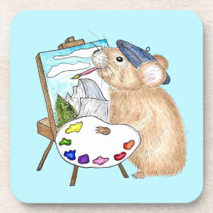 Pika Paints Plein Air Yosemite Painter Zeichnend Getränkeuntersetzer