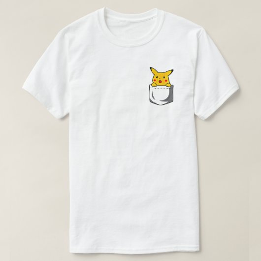 Pikachu Pocket Cartoon Illustration T-Shirt (Design vorne)