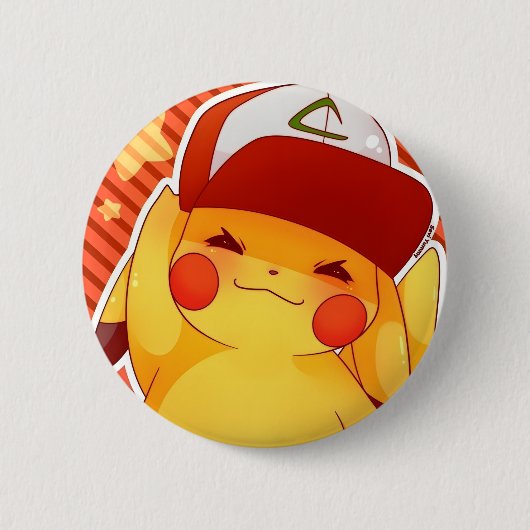 Pikachu-Trainerkappe Button (Vorderseite)