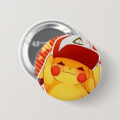 Pikachu-Trainerkappe Button (Vorne & Hinten)