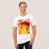 Pikachu-Trainerkappe (Pokemon) Tri-Blend Shirt (Vorderseite voll)