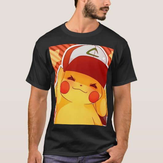 Pikachu-Trainerkappe  T-Shirt (Vorderseite)
