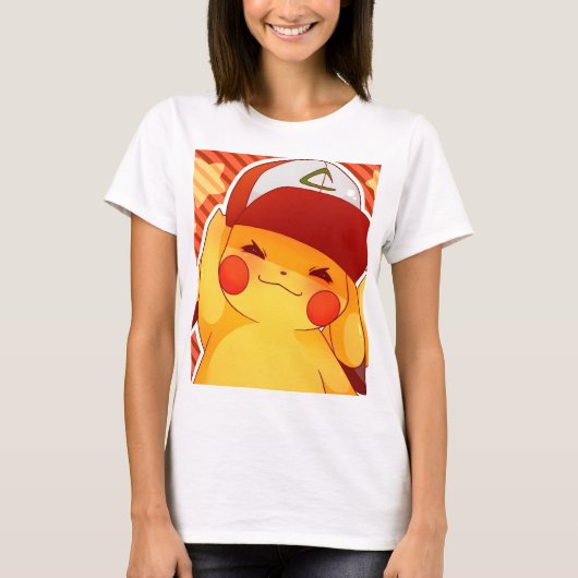 Pikachu-Trainerkappe T-Shirt (Vorderseite)