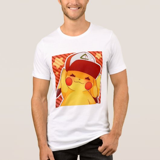 Pikachu-Trainerkappe Tri-Blend Shirt (Vorderseite)