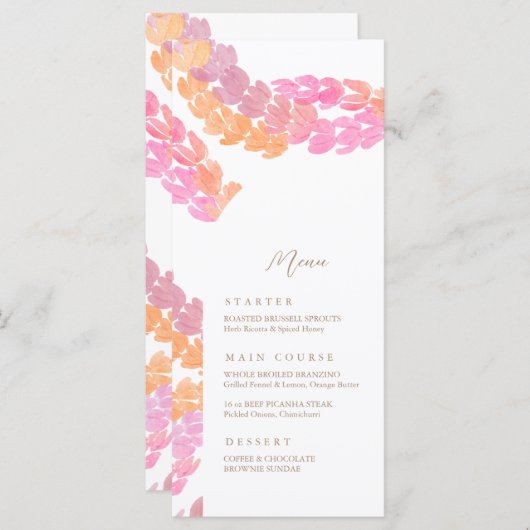 Pikake Wedding Menükarte (Vorne/Hinten)