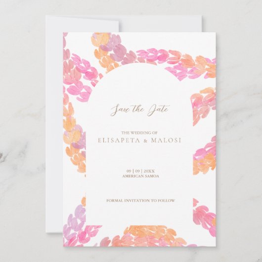 Pikake Wedding Save the Date Einladung (Vorderseite)