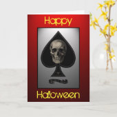 Pikass-Schädel-Halloween-Karte Karte (Gelbe Blume)