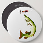 Pike Angelgeschenk Button (Vorne & Hinten)