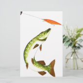 Pike Angeln Briefpapier (Stehend Vorderseite)