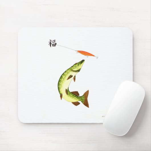 Pike Angeln Mousepad (Mit Mouse)