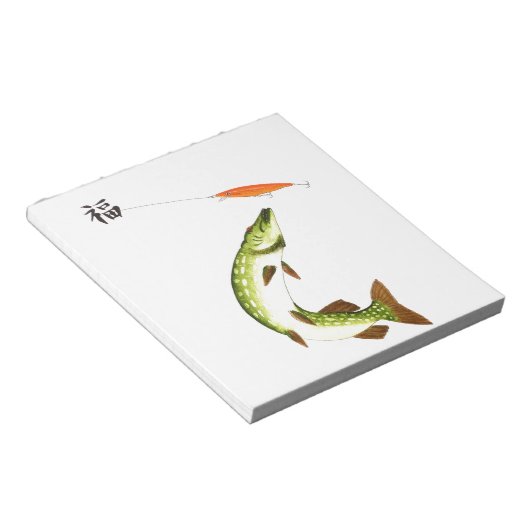 Pike Angeln Notizblock (angewinkelt)