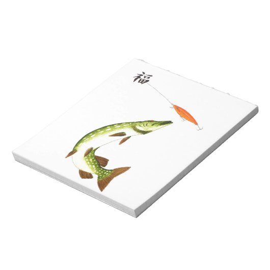 Pike Angeln Notizblock (Rotiert)