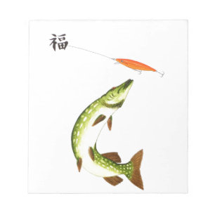 Pike Angeln Notizblock