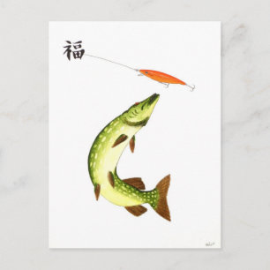 Pike Angeln Postkarte