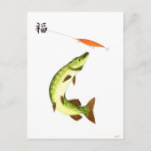 Pike Angeln Postkarte (Vorderseite)