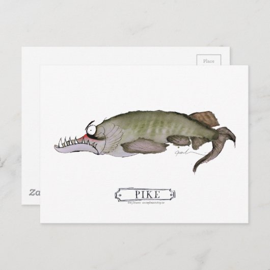 Pike Fisch, tony fernandes Postkarte (Vorne/Hinten)
