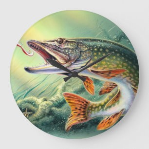 PIKE-FISCHEN-WANDUHR GROßE WANDUHR