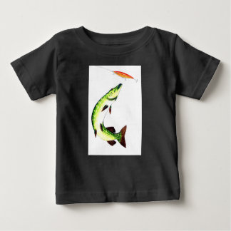 Pike fishing and fly fishing baby t-shirt