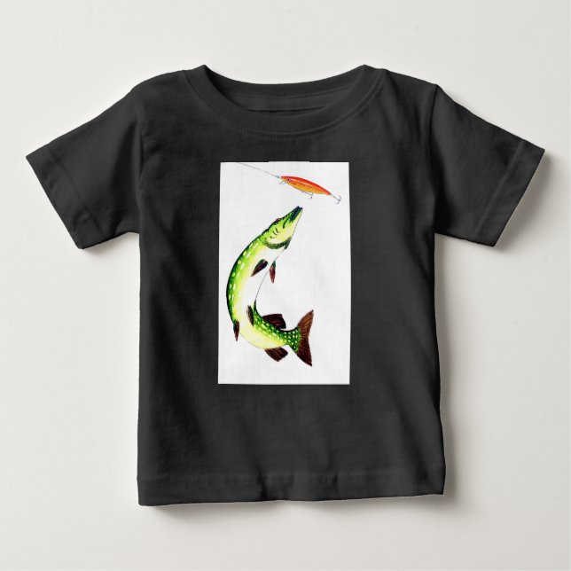 Pike fishing and fly fishing baby t-shirt (Vorderseite)