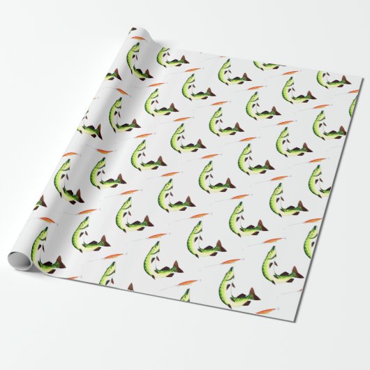 Pike fishing and fly fishing geschenkpapier (Ungerollt)