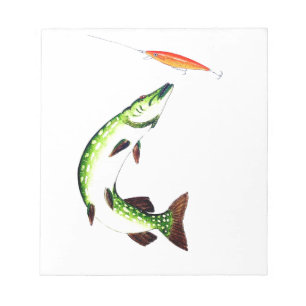Pike fishing and fly fishing notizblock