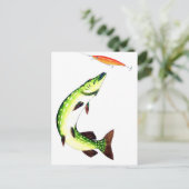 Pike fishing and fly fishing postkarte (Stehend Vorderseite)