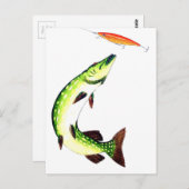 Pike fishing and fly fishing postkarte (Vorne/Hinten)