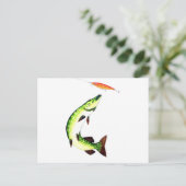 Pike Fishing Postcard Postkarte (Stehend Vorderseite)
