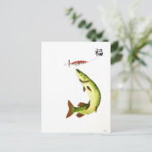 Pike Fishing Postkarte (Stehend Vorderseite)