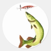 Pike Fishing Runder Aufkleber (Vorderseite)