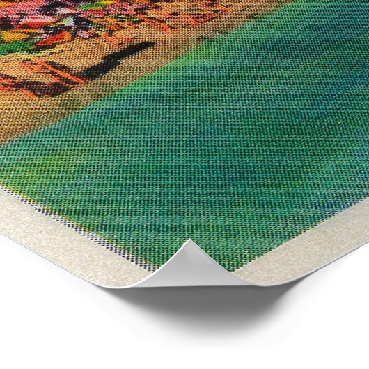 Pike Front und Badestrand, Long Beach Poster (Ecke)