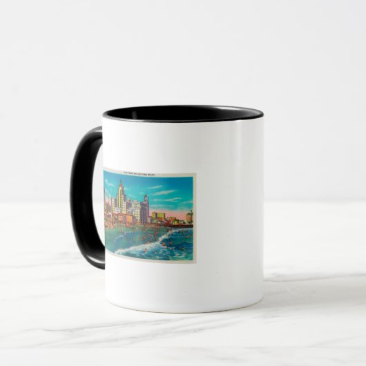 Pike Front und Badestrand, Long Beach Tasse (Vorderseite Links)