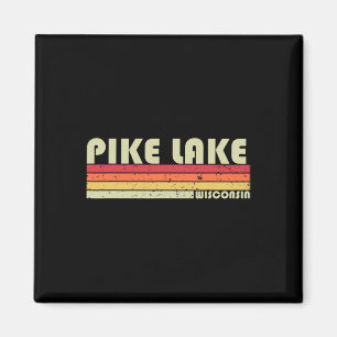 Pike Lake Wisconsin Lustiges Angeln Camping Sommer Magnet