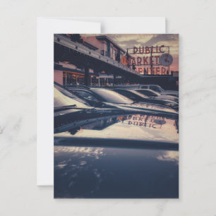 Pike Market Centre Seattle und Reflektionen Postkarte