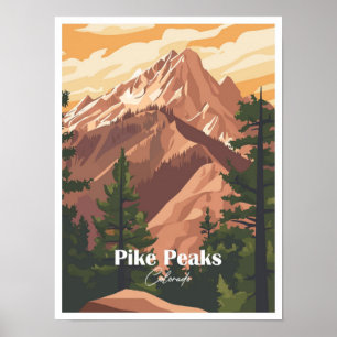 Pike Peaks Colorado Kunstvoll wandern Poster